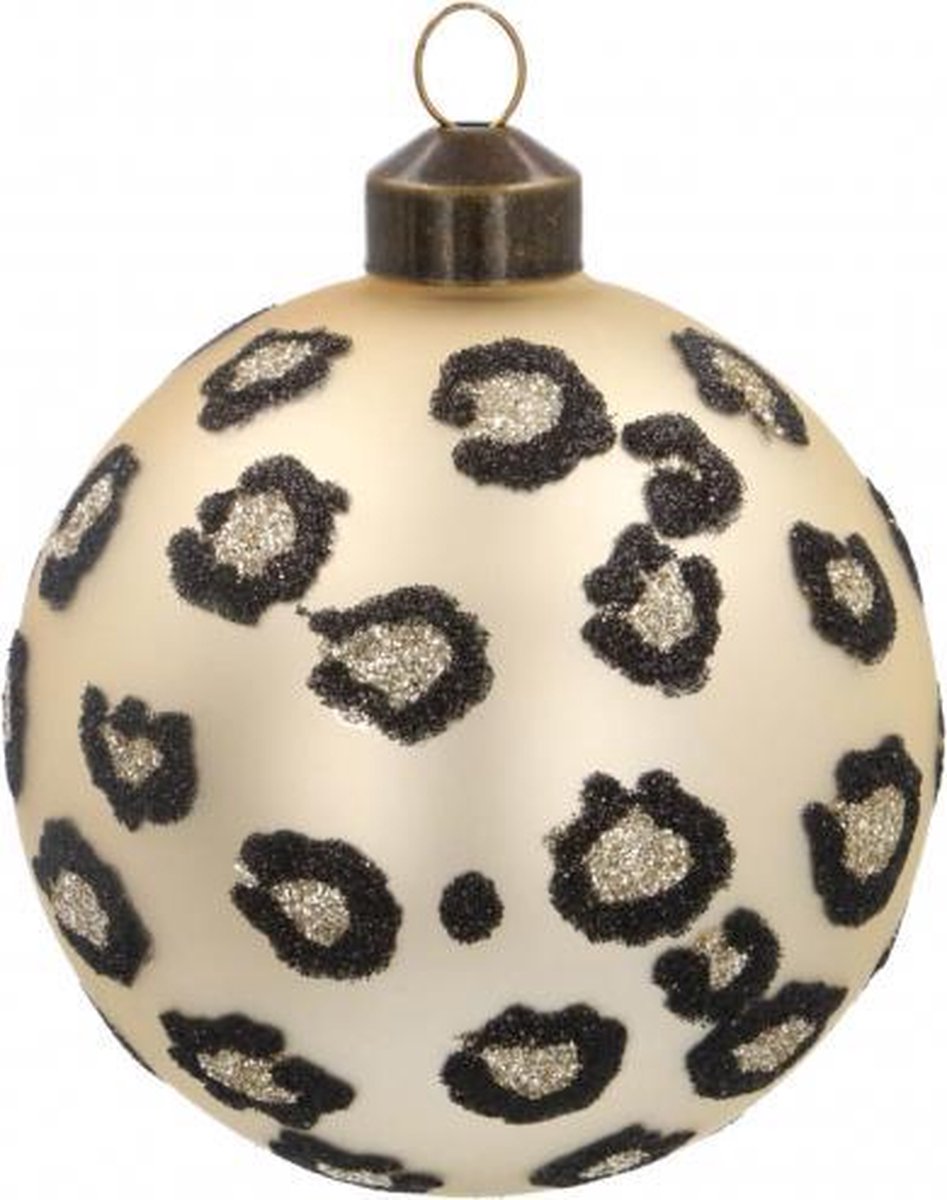 Totally Christmas | Kerstbal Luipaard | 6 cm | Kerstballen | Gold | 6 Stuks