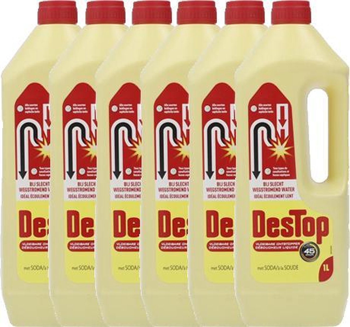 Destop - Ontstopper - Soda - 6 x 1L - Voordeelverpakking