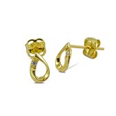 Silventi 9NBSAM-G210174 Gouden Oorknopjes - Dames - fantasie - 7,8 x 5 mm - Zirkonia - 14 Karaat - Goud