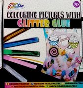 kleurset Glitter Glue junior papier/lijm 6-delig