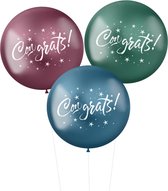 Ballonnen XL ‘Congrats!’ Stellar 48 cm – 3 stuks - Multikleur