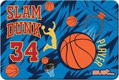 placemat Basketball junior 43 x 29 cm blauw/oranje