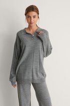 Na-kd Oversized Polo Neck Sweater Tops & T-shirts Dames - Shirt - Lichtgrijs - Maat XL