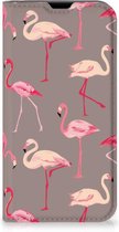 Stand Case Geschikt voor iPhone 13 Mini Hoesje met naam Flamingo