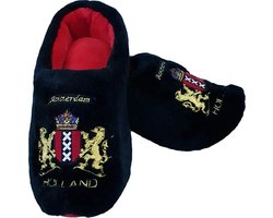 Hollandse Klomp Sloffen – Zwarte – Wapen Amsterdam – Warme Sloffen – Maat 38 / 39