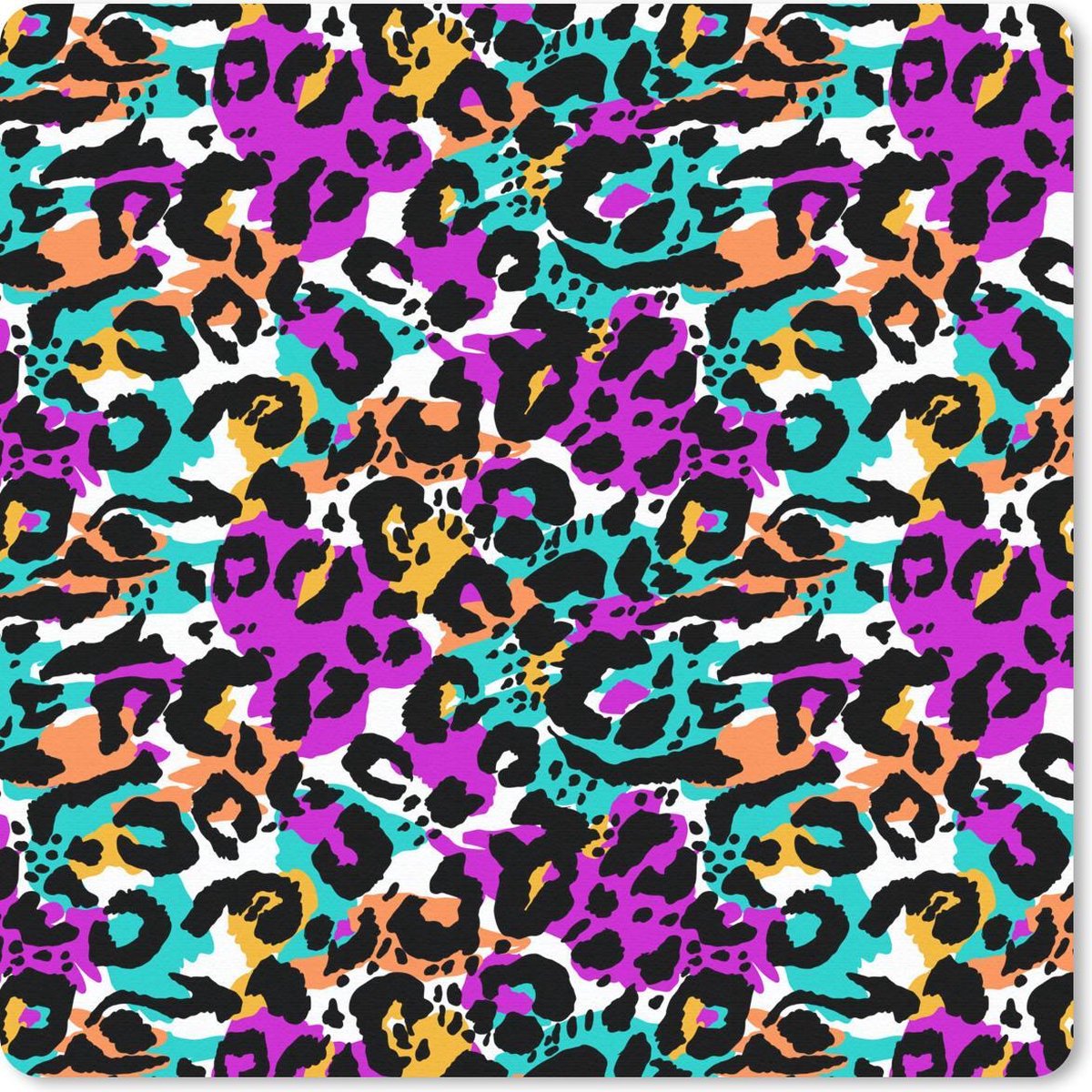 Muismat 30x30 cm - Mousepad Panterprint - Kleur - Vlekken - Muismatten
