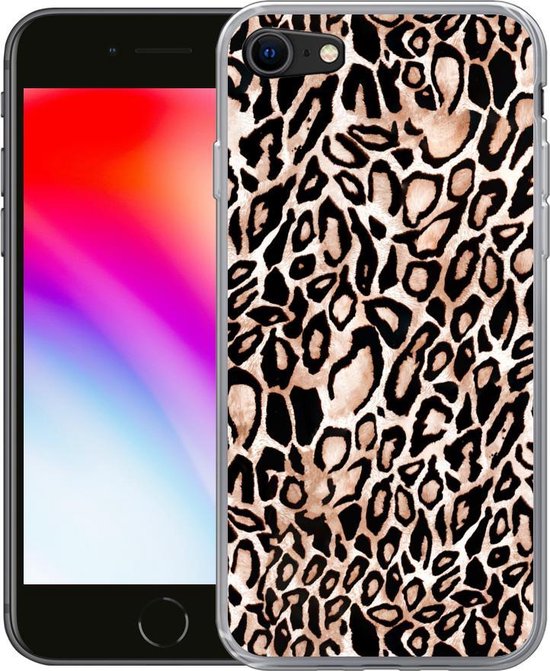 Coque iPhone 7 - Imprimé panthère - Zwart - Taches - Siliconen