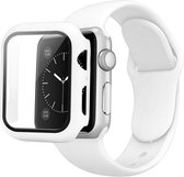 Apple Watch Serie SE (44mm) Siliconen Bandje & Screenprotector met Behuizing - Wit
