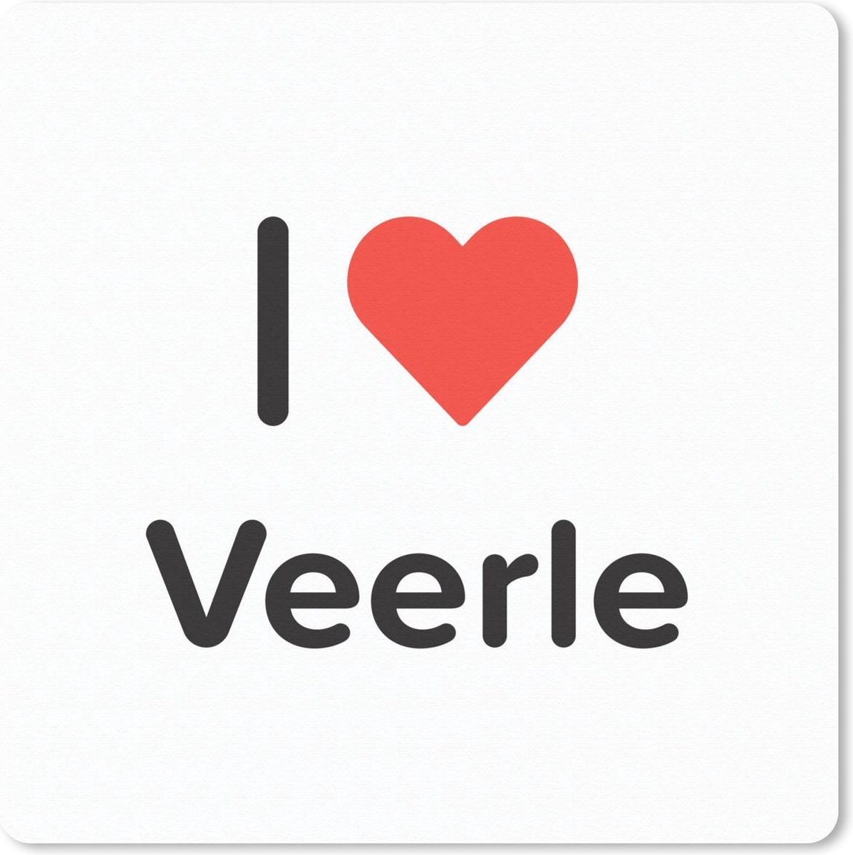 Muismat 30x30 cm - Mousepad I love - Veerle - Meisje - Muismatten