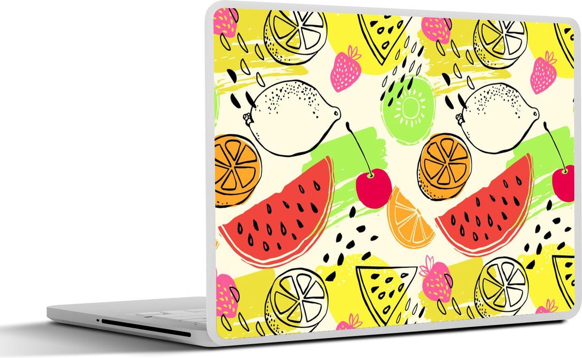 Laptop sticker - 13.3 inch - Fruit - Kleuren - Geel - Groen - 31x22,5cm - Laptopstickers - Laptop skin - Cover