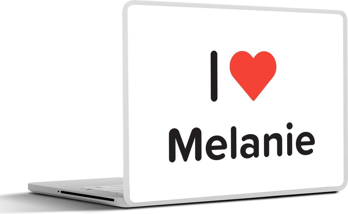 Laptop sticker - 14 inch - I love - Melanie - Meisje - 32x5x23x5cm - Laptopstickers - Laptop skin - Cover