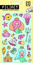 stickervel Sea Treasures junior 19 x 10 cm PVC roze