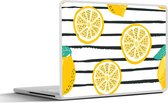 Laptop sticker - 10.1 inch - Citroenen - Zomer - Patronen - 25x18cm - Laptopstickers - Laptop skin - Cover