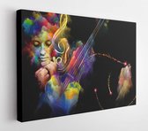 Canvas schilderij - Surreal illustration of organic and artistic elements on subject of music and performance art. -     1443885203 - 80*60 Horizontal