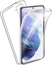 Hoesje geschikt voor Samsung Galaxy S21 FE - Transparant 360 Graden Cover met Screenprotector