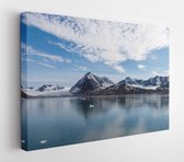 Canvas schilderij - Arctic landscape with mountain and glacier in Svalbard in summer time  -     1707300454 - 40*30 Horizontal