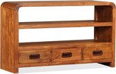 Tv meubel 90x30x55 cm massief hout met sheesham-afwerking