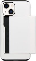ADEL Kunststof Back Cover Hardcase Hoesje Geschikt voor iPhone 13 Mini - Pasjeshouder Wit