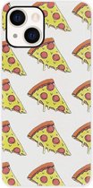 ADEL Siliconen Back Cover Softcase Hoesje Geschikt voor iPhone 13 Mini - Junkfood Pizza