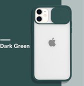 Mercury Goospery - Telefoonhoesje geschikt voor iPhone 13 - Camera Slide Case - Back Cover - Donker Groen