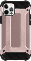 Telefoonhoesje geschikt voor iPhone 13 Mini - Metallic Armor Case - Rose Goud