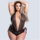 Zwarte Sexy kanten Body Geraldiene XL- 3XL