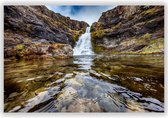 Wanddecoratie - Foto op Aluminium - Foto op Dibond -Aluminium Schilderij - IJslandse waterval - Fons Kern - 90x60 cm