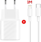 Snelle iPhone Oplader - USB-C Adapter inclusief Lightning kabel - Wit