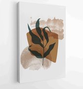 Canvas schilderij - Botanical wall art vector set. Earth tone boho foliage line art drawing with abstract shape. 3 -    – 1880835784 - 40-30 Vertical