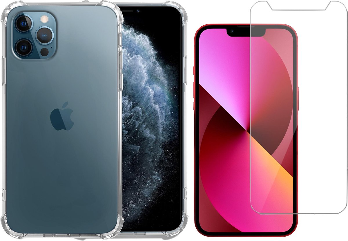 Hoesje geschikt voor iPhone 12 Pro Max siliconen transparant case - Screen Protector