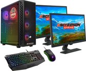 ScreenON - Gaming Set - Y23584 - (GamePC.Y23584 + 2 x 27 pouces Gaming Monitor + Gaming Keyboard and Mouse)