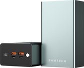 SAMTECH 40.000Mah Laptop Powerbank 100W – Met USB-C en USB 3.0 – Macbook, Tablet, telefoon – Snelladen - Spacegrey