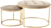 Mooyak Set van 2 Hockers Becky - Taupe / Goud