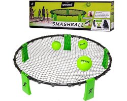 foto van SportX Smashball - Vang- en werpspel - Met handpomp en opbergtas -  Vanaf 7 jaar