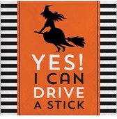 Thema feest papieren servetten heks yes i can drive a stick 64x stuks 25 x 25 cm - Halloween tafeldecoratie