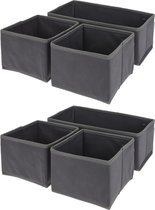 Kast opberg/opruim manden 6-delig donkergrijs 28 x 14 x 11 cm - Opbergen/opruimen