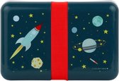 broodtrommel Space 18 cm polypropyleen rood/blauw