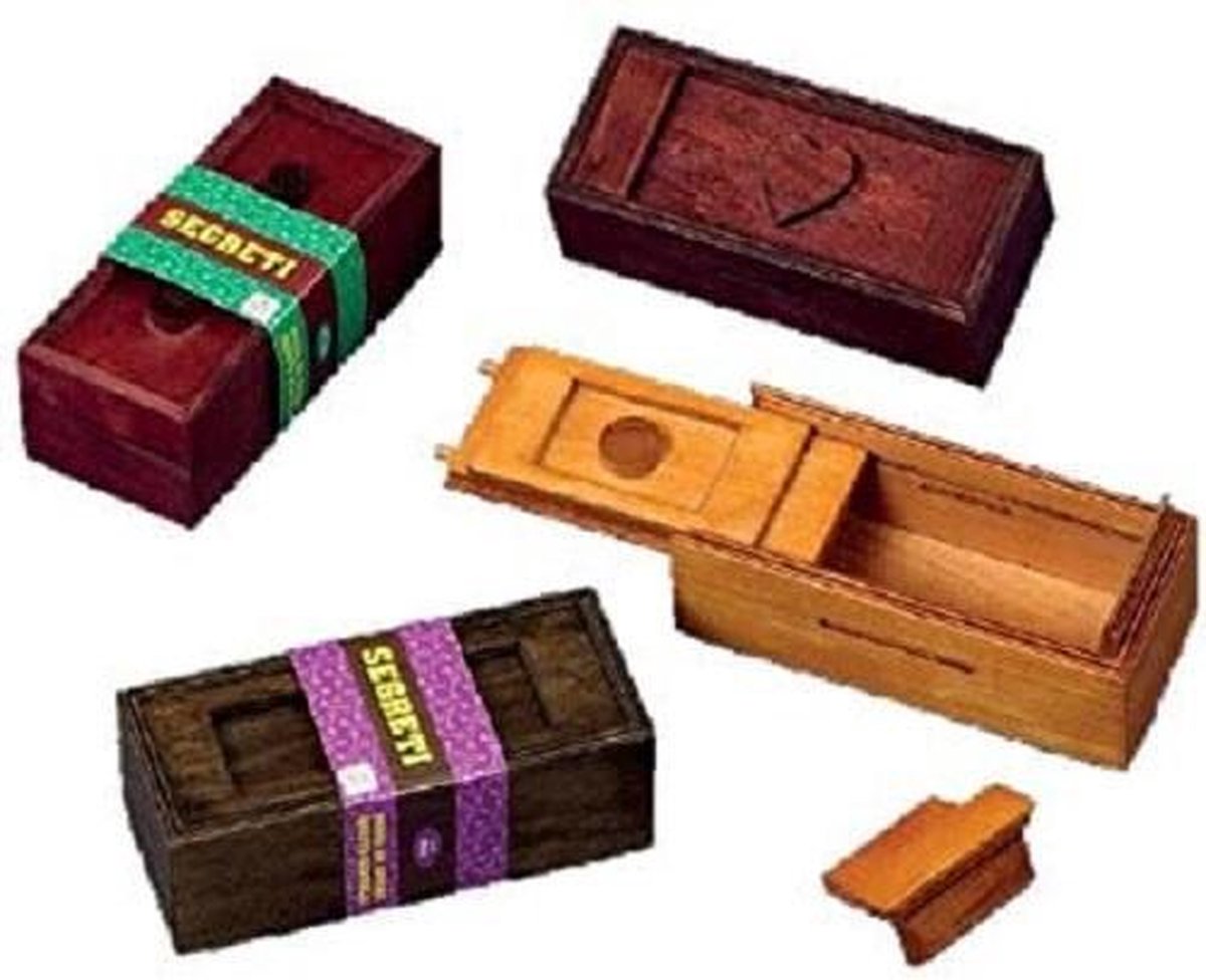 Afbeelding van product Dal Negro  breinbreker Puzzelgeheimen 15 x 8 cm hout 4-delig