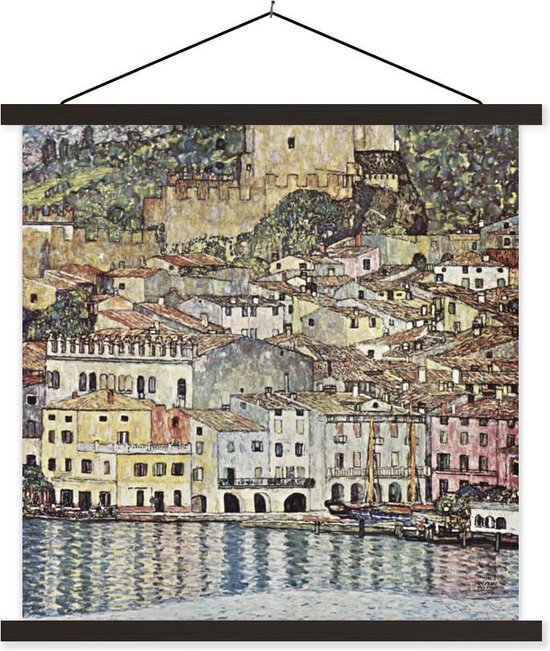 Porte-affiche avec affiche - Affiche scolaire - Paysage - Gustav Klimt - 90x90 cm - Lattes noires