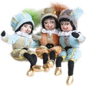 Roetveeg Pietenpop - 20cm - min RoetveegPieten - set van 3-Sinterklaas decoratie - Knuffel