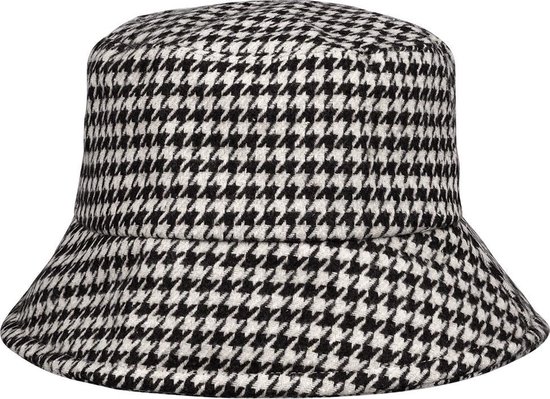 Yehwang - Bucket Hat - geruit zwart wit