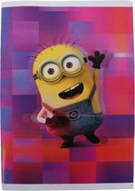 schrift Minions A4 geruit roze