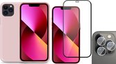 TechNow Shock Proof Backcover Hoesje geschikt voor iPhone 11 Pro Max - Full Screenprotector en Camera Screen Protector - Roze