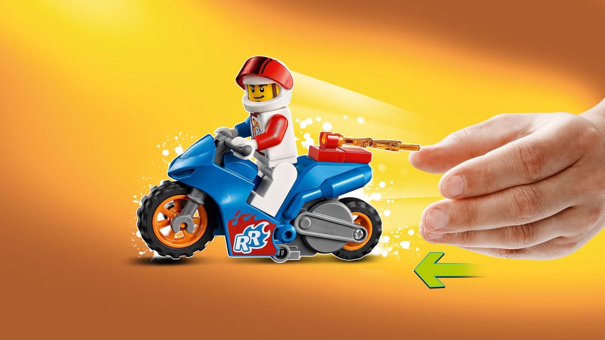 Lego 60298 city la moto de cascade fusée moto a rétrofriction jouet pour  enfant des 5 ans avec figurine rocket racer - La Poste