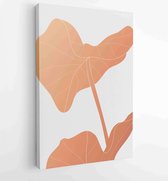 Canvas schilderij - Tropical line arts hand draw gold exotic flower and leaves. Design for packaging design, social media post, cover, banner, Wall arts. 4 -    – 1814260229 - 50*4