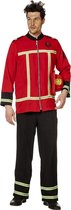 Wilbers - Brandweer Kostuum - Sjonnie Schroei Brandweer Uniform - Man - rood,zwart - Maat 50 - Carnavalskleding - Verkleedkleding