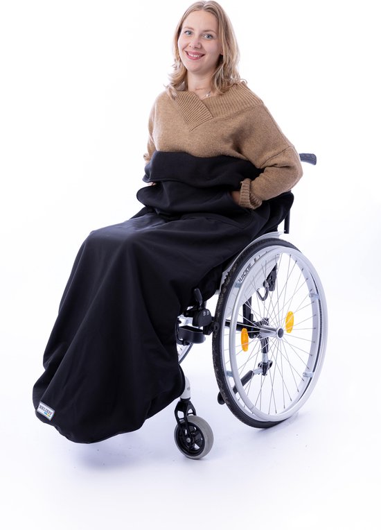 Belieff rolstoel deken/kleed – met flexibele onderlaag en handzakken – Wind- en waterdicht - Unisex - 100% polyester & Fleece gevoerd