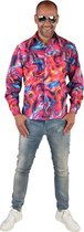 Magic By Freddy's - Feesten & Gelegenheden Kostuum - Psychedelische Draaikolken Hemd Roze Man - Multicolor - XL - Carnavalskleding - Verkleedkleding