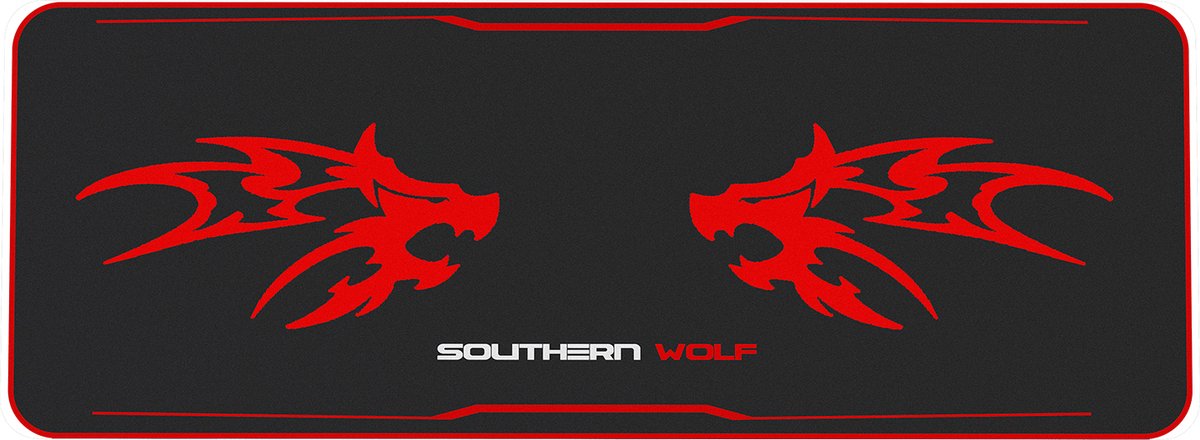 Southern Wolf Muismat | Mouse Pad | XXL | Zwart/Rood