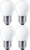 Greenways - Led Lamp - E27 - 4.3Watt (40W) - Kogel(vorm) - MAT glas - 470 Lumen - Warm wit licht - 2700K - 4.3W (vervangt 40w) - Grote fitting - Niet dimbaar - 4 Stuks
